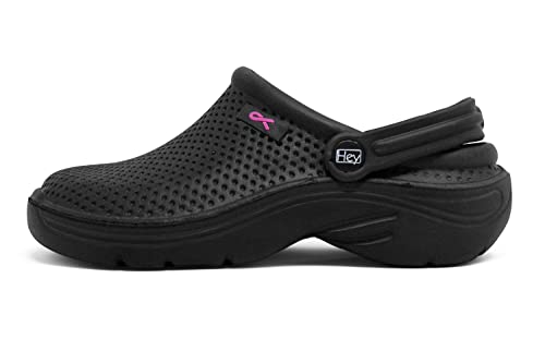 Hey Medical Uniforms Womens Lightweight Slip On Nurses Black EVA Clogs Garden Support Shoes, 7 US