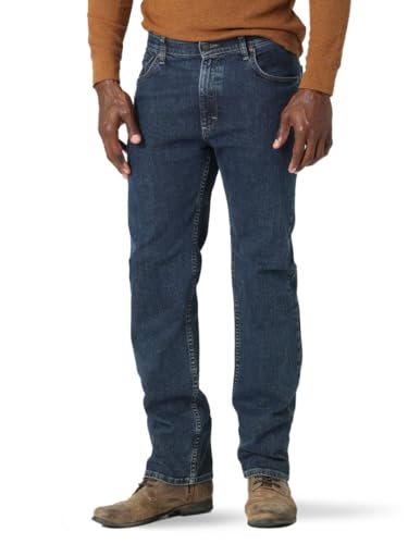 Wrangler Authentics Men's Regular Fit Comfort Flex Waist Jean, Dark Stonewash, 38W x 29L