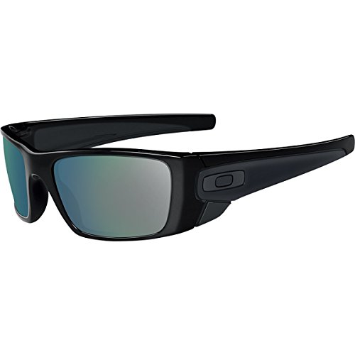 Oakley Men's OO9096 Fuel Cell Rectangular Sunglasses, Polished Black Ink/Emerald Iridium, 60 mm