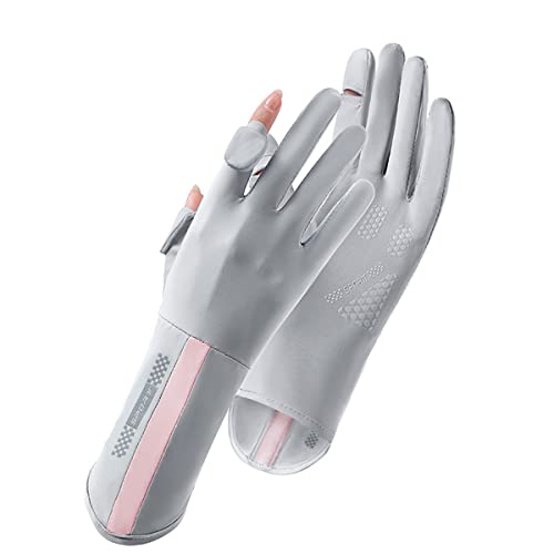 SUJAYU UV Protection Gloves Driving Gloves Women, Full Finger UV Gloves Sun Gloves Sun Protection Gloves, Thin Gloves UV Light Gloves Women Cycling Gloves for Women (Gray)
