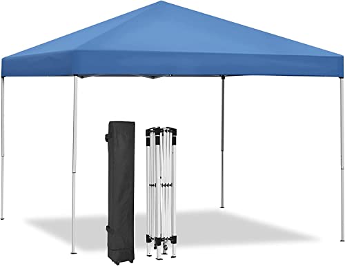ZENY 10x10 Pop Up Canopy Tent Portable Outdoor Canopy Tent for Parties Camping Patio Gazobo Instant Shelter Beach Sun Shade, Height Adjustable Straight Legs, Waterproof UV Resistant, Wheeled Carry Bag