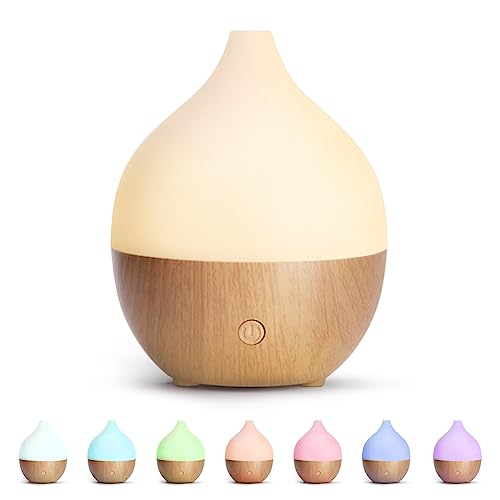 SALKING Essential Oil Diffuser, 100ml Small Aromatherapy Diffuser with Auto Shut-Off Function, Ultrasonic Diffusers for Essential Oils, Cool Mist Humidifier with Warm White Lights, for Office Home