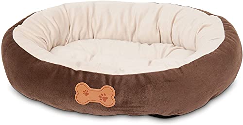 Petmate 290206 Aspen Pet Oval Cuddler Pet Bed, 20' x 16', Chocolate Brown