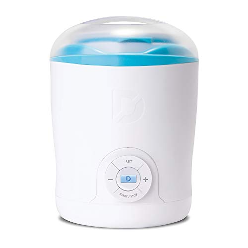 Dash Greek Yogurt Maker Machine with LCD Display + 2 BPA-Free Storage Containers with Lids: Perfect for Organic, Sweetened, Flavored, Plain, or Sugar Free Options for Baby, Kids, & Parfaits - White