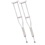 Drive Medical Adult Crutches For Walking With Underarm Pad & Handgrip, 53 to 61 Inches, Grey