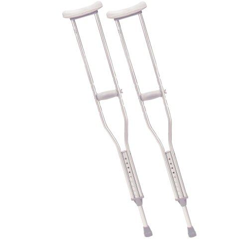 Drive Medical RTL10433 Adjustable Crutches for Walking, Silver