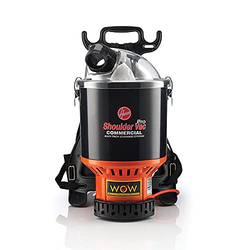 Hoover Commercial Lightweight Backpack Baggged Vacuum Cleaner, Lightweight, For Carpet and Hard Floors, C2401,Black