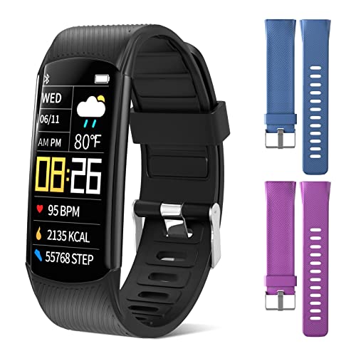 Fitness Tracker for Men and Women,Step Tracker for Viewing All Day Data Without Connecting to an App,Heart Rate Monitor,Smart Wristband Bracelet with Calorie Counter Blood Pressure Trackers