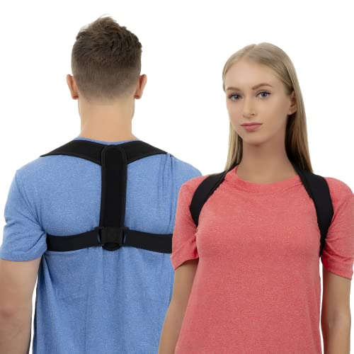 Posture Corrector for Women and Men, Huninpr Adjustable Upper Back Brace, Breathable Back Support straightener, Providing Pain Relief from Lumbar, Neck, Shoulder, and Clavicle, Back. (Universal size)