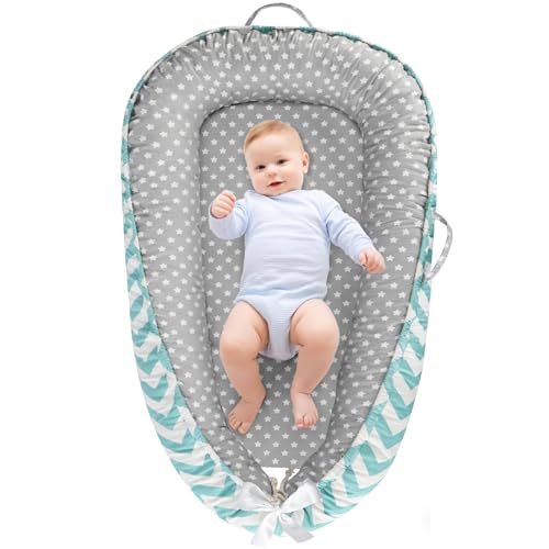 URMYWO Baby Lounger - Baby Lounger for Newborn, Breathable & Soft Baby Nest Cover Co Sleeper for Baby 0-24 Months, Babies Essentials Gifts, Portable Infant Lounger Baby Floor Seat for Home and Travel