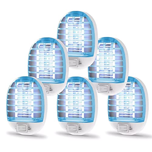 DNFAF Bug Zapper Indoor, Electronic Fly Trap Insect Killer, Mosquitoes Killer Mosquito Zapper with Blue Lights for Living Room, Home, Kitchen, Bedroom, Baby Room, Office(6 Packs)