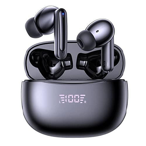 Wireless Earbuds,True Wireless Bluetooth 5.3 Earbuds,60H Playtime IPX5 Waterproof Headphones with LED Digital Display & CVC 8.0 Noise Cancelling Mic in-Ear Earphone for iPhone Android