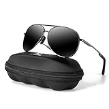 Aviator Sunglasses for Men Polarized Women-mxnx UV Protection Lightweight Driving Fishing Sports Mens Sunglasses MX208-(Gun Frame/Black Lens)