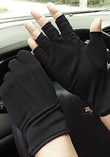Ylucky Lightweight Summer Fingerless Gloves Men Women UV Sun Protection Driving Cotton Gloves Nonslip Touchscreen Gloves
