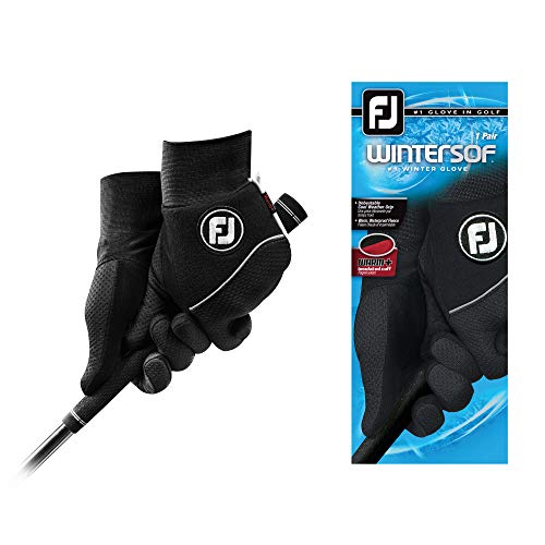 FootJoy Men's WinterSof Pair Golf Glove Black X-Large, Pair