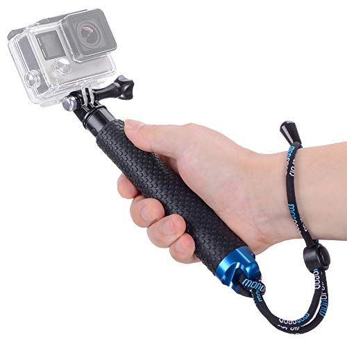 Vicdozia 19'' Extension Selfie Stick, Portable Hand Grip Waterproof Handheld Monopod Adjustable Pole Compatible with GoPro Hero(2018) Hero 10 9 8 7 6 5 4 3 AKASO SJCAM DJI OSMO and More Sports Cameras
