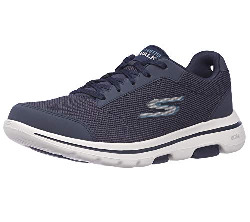 Skechers Men's Gowalk 5 Qualify-Athletic Mesh Lace Up Performance Walking Shoe Sneaker, Navy/Blue, 10