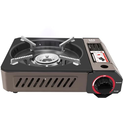 Runnatal Portable Camping Stove, 3300W High Power Butane Stove, Windproof Camping Stove, High Temperature Resistance, Perfect for Camping, Hiking and Emergency