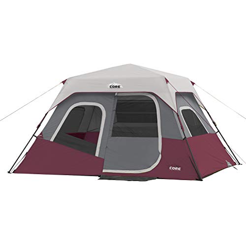 CORE 6 Person Instant Cabin Tent (Wine)