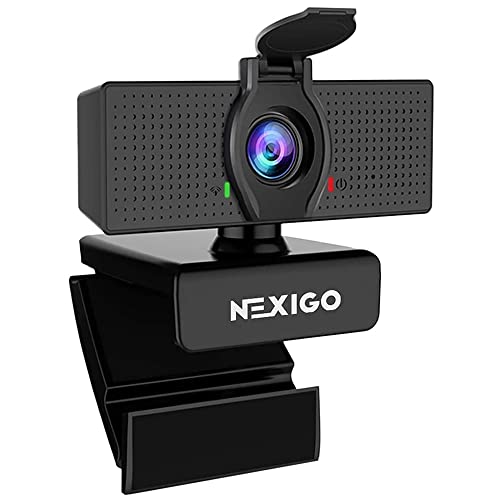 NexiGo N60 1080P Web Camera, HD Webcam with Microphone, Software Control & Privacy Cover, USB Computer Camera, 110-degree FOV, Plug and Play, for Zoom/Skype/Teams, Conferencing and Video Calling