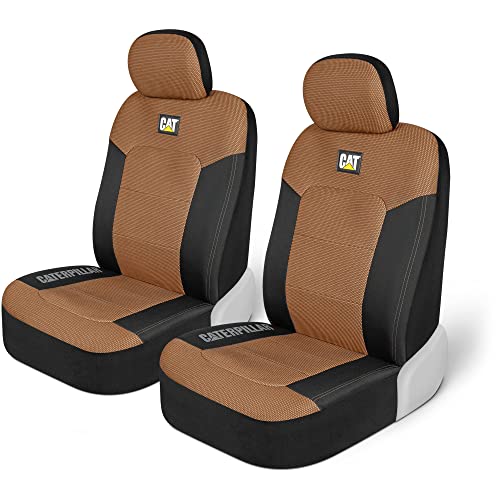Cat® MeshFlex Automotive Seat Covers for Cars Trucks and SUVs (Set of 2) – Beige Car Seat Covers for Front Seats, Truck Seat Protectors with Comfortable Mesh Back, Auto Interior Covers