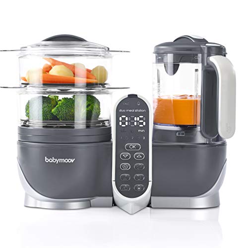 Babymoov Duo Meal Station Food Maker 6 in 1 Food Processor with Steam Cooker, Multi-Speed Blender, Baby Purees, Warmer, Defroster, 1 Count (Pack of 1) (Nutritionist Approved)