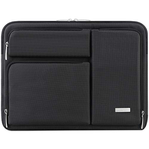 Lacdo 360° Protective Laptop Sleeve Case for 13 inch New MacBook Air M2 A2681 M1 A2337 A2179 A1932, 13' New MacBook Pro M2 M1 A2338 A2251 A2289 A2159 A1989, 12.9 inch New iPad Pro Computer Bag, Black
