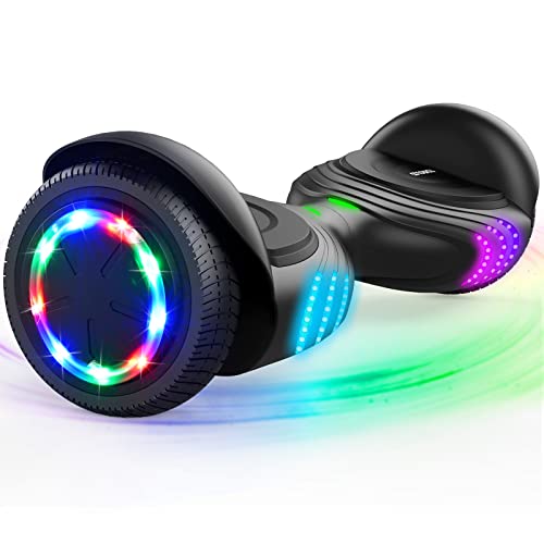 TOMOLOO Hoverboard with Speaker and Colorful LED Lights Self-Balancing Scooter UL2272 Certified 6.5' Wheel for Adults and Child