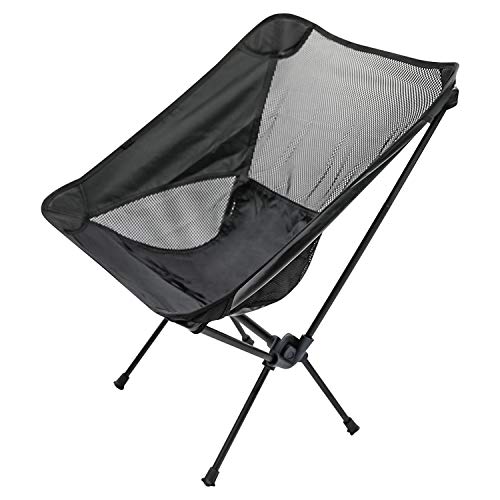 Sutekus Ultralight Folding Camping Backpacking Chair Camping Folding Chairs Beach Chairs (Black)