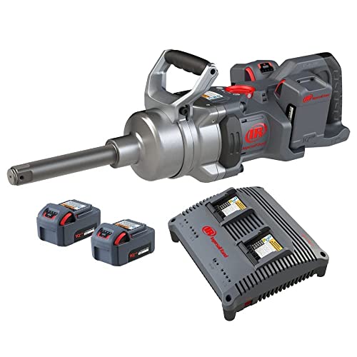 Ingersoll Rand Power Tools Model W9691-K4E - 20V High-torque 1' Drive Cordless Impact Wrench Kit, 3000 ft-lbs Nut-busting Torque, 4 Batteries and Charger, 6' Extended Anvil
