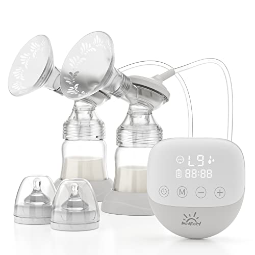 MOMTORY Electric Breast Pump, Double Breast Pump for Breastfeeding, Portable Breast Pump, Wireless Breast Pump, No Leak, Rechargeable Milk Pump, Without Noise YD-1130S 1.0 Count