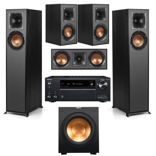 Klipsch Reference R-610F 5.1 Home Theater System, Black withOnkyo TX-NR696 7.2-Channel Network A V Receiver