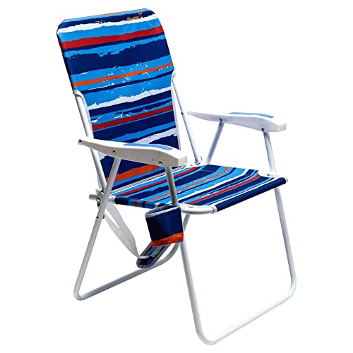 Sunnyfeel Tall Folding Beach Chair Lightweight, Portable High Sand Chair for Adults Heavy Duty 300 LBS with Cup Holders, Foldable Camping Lawn Chairs for Camp/Outdoor/Travel/Picnic/Concert/Sports