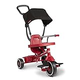 Radio Flyer Pedal & Push 4-in-1 Stroll ' N Trike®, Red Tricycle, for Toddlers Ages 1-5 (Amazon Exclusive)