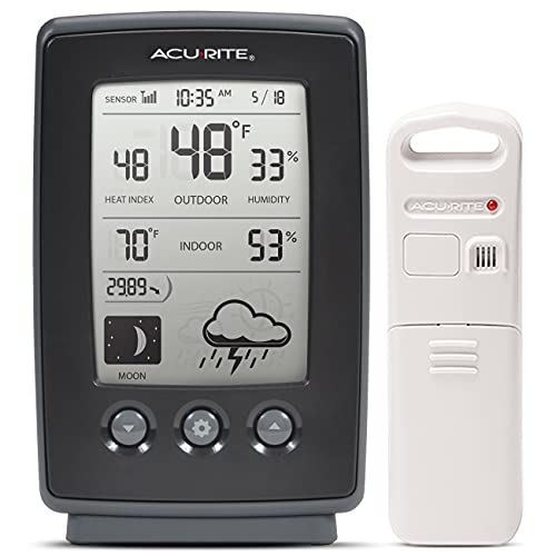 AcuRite Digital Weather Forecaster with Indoor/Outdoor Temperature, Humidity, and Moon Phase (00829)