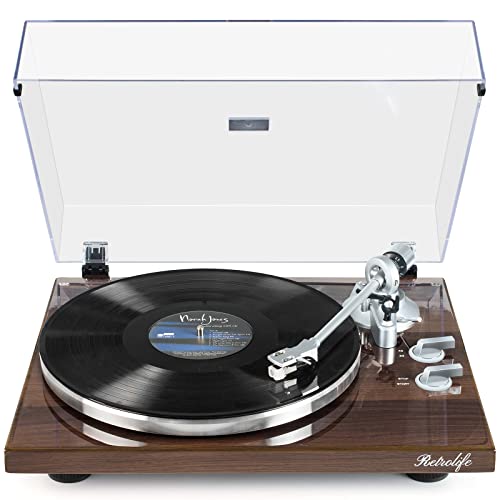Turntables Belt-Drive Record Player with Wireless Output Connectivity, Vinyl Player Support 33&45 RPM Speed Phono Line Output USB Digital to PC Recording with Advanced Magnetic Cartridge&Counterweight