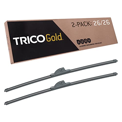 TRICO Gold 26 Inch Pack of 2 Automotive Replacement Windshield Wiper Blades for My Car (18-2626), Easy DIY Install & Superior Road Visibility