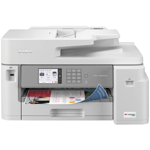 Brother MFC-J5855DW INKvestment Tank Color Inkjet All-in-One Printer with up to 1 Year of Ink in-box1 and to 11” x 17” Printing Capabilities