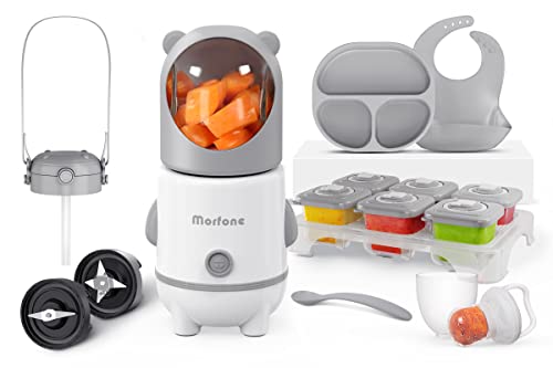 Baby Food Maker, 17 in 1 Set for Baby Food, Fruits, Meat, Baby Food Processor with Baby Food Containers, Baby Plates, Silicone Spoon, Baby Bibs, Baby Food Feeder Pacifier Baby Essentials Gift Set