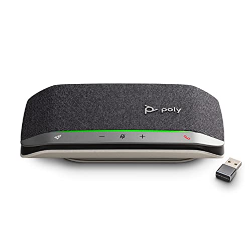 Poly Sync 20+ Bluetooth Speakerphone w/USB-A UC Bluetooth Adapter (Plantronics) - Personal Portable Speakerphone - Noise & Echo Reduction - Connect Wirelessly to PC/Mac/Cell Phone -Works w/Teams, Zoom