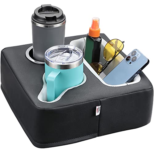 KEMIMOTO Car Back Seat Organizer, Car Cup Holder, Couch Cup Holder Tray, Bed Cup Holder, Boat Cup Holder, Bedroom Cup Holder Holds for Drinks, Snacks, Remote