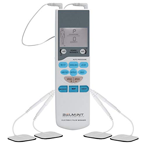 Tens Unit Electronic Pulse Massager for Muscle Stiffness, Soreness, Chronic Pain & Stress - Handheld Tens Machine Muscle Stimulator Nerves & Muscles Through Electrodes