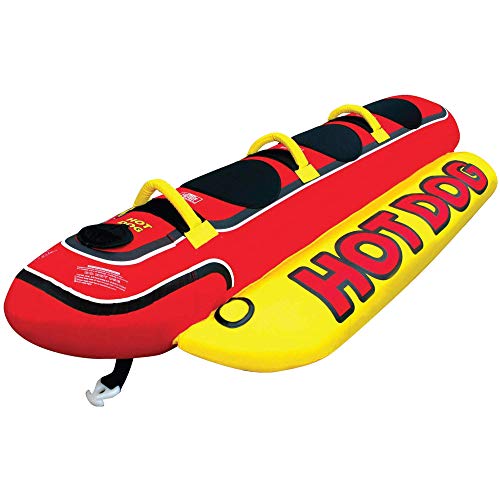 Airhead Hot Dog 3, 1-3 Rider Towable Tube for Boating
