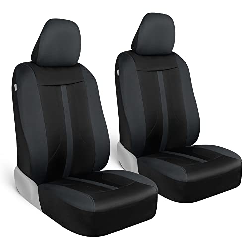 Motor Trend Gray Cloth Front Seat Covers - Premium Bucket Seat Covers for Vehicles with Removable Headrests, Car, Truck, Van and SUV Interior Covers