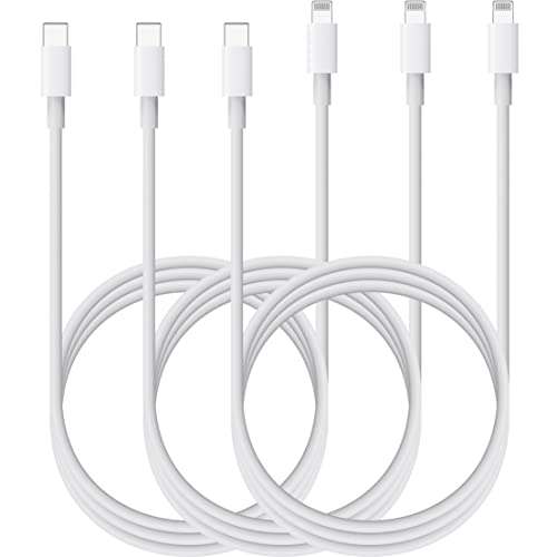Apple USB c Lightning Cable 6FT 3Pack Power Delivery iPhone Charger Lightning USB c MFi Certified Apple iPhone Lightning Cabled for iPhone 14 13 12 11 Pro Max XS MAX XR X 8 7 Plus 6 S SE 5 iPad