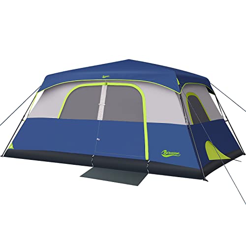 BeyondHOME Tent, 8 Person 60 Sec Setup Family Camping Tent, Waterproof & Windproof Tent with Top Rainfly, Upgraded Ventilation System, Instant Cabin Tent for Camp Backpacking Hiking Outdoor, Navy