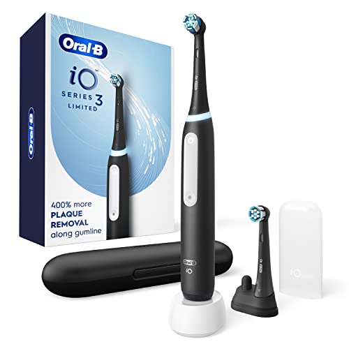 Oral-B iO Series 3 Limited Electric Toothbrush with (2) Brush Heads, Rechargeable, Black