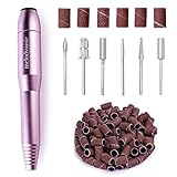 MelodySusie Portable Electric Nail Drill, Compact Efile Electrical Professional Nail File Kit for Acrylic, Gel Nails, Manicure Pedicure Polishing Shape Tools Design for Home Salon Use, Purple