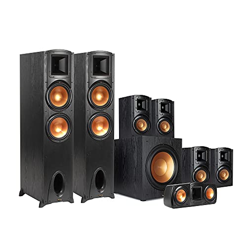 Klipsch Synergy Black Label F-300 7.1 Powerful and Efficient Cinema-Quality Home Theater System with 12' Front-Firing Subwoofer and Tractrix Horn Technology