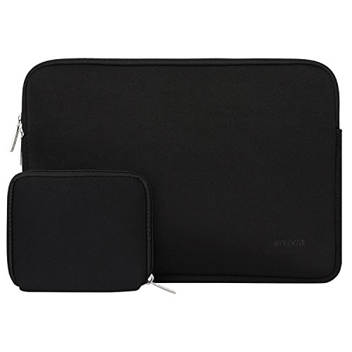 MOSISO Laptop Sleeve Compatible with MacBook Air/Pro Retina, 13-13.3 inch Notebook, Compatible with MacBook Pro 14 inch 2021 2022 M1 Pro/M1 Max A2442, Neoprene Bag with Small Case, Black
